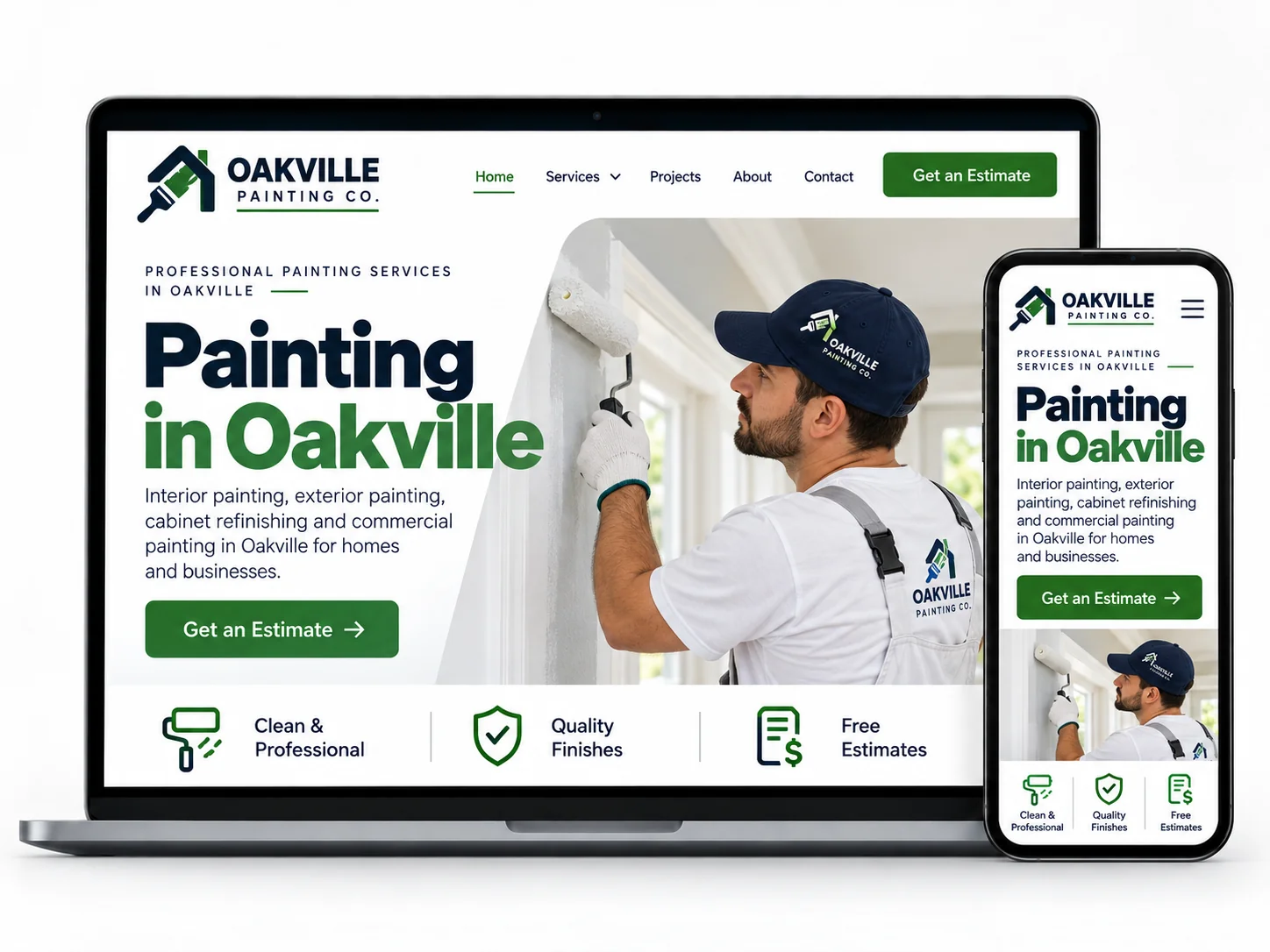 Oakville Painting Co. Painting website design concept